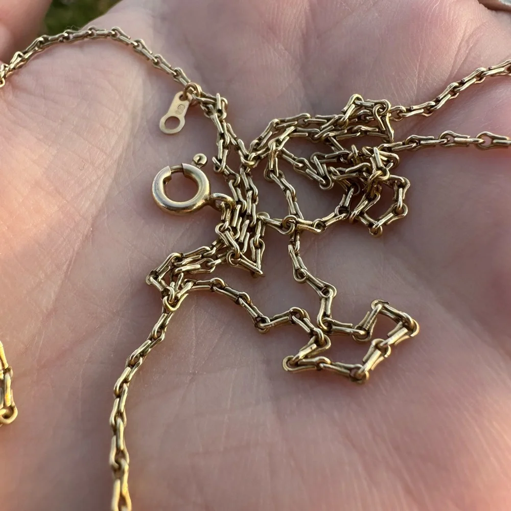 Vintage 14k wheat (?) chain necklace - Picture 5 of 8